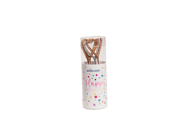 Wondercandle, Wondercandle mini 4er Set, Happy Birthday - Herz Tricolor Confetti