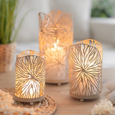 Baden, Windlicht beige, 18 cm