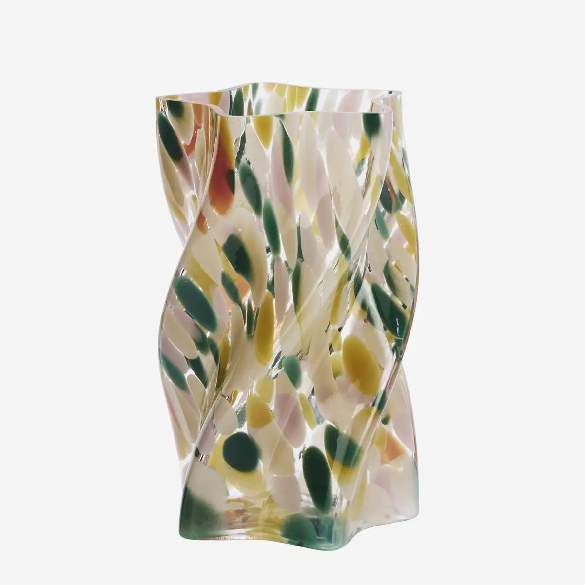Madam Stoltz, Vase aus Glas, leuchtend gepunktet