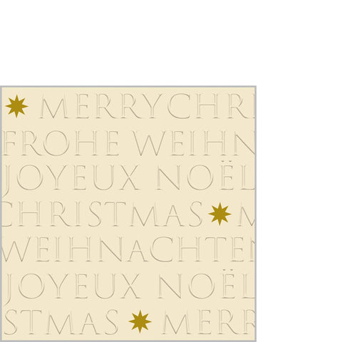 ppd, Weihnachtsserviette, embossed off-white