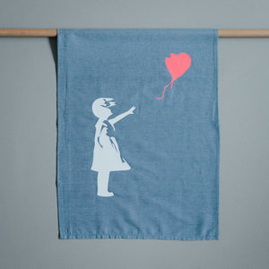 Nicehome, Geschirrtuch, Girl with Balloon, denim