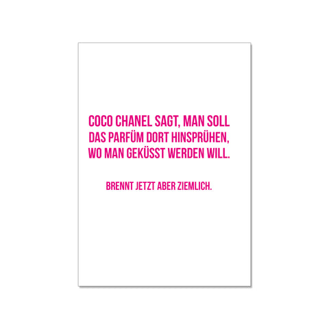 Postkarte " Coco Chanel sagt"