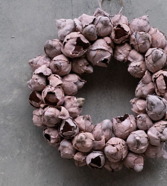 Couronne, Dekokranz aus Kokosfrucht, rosa 20 cm