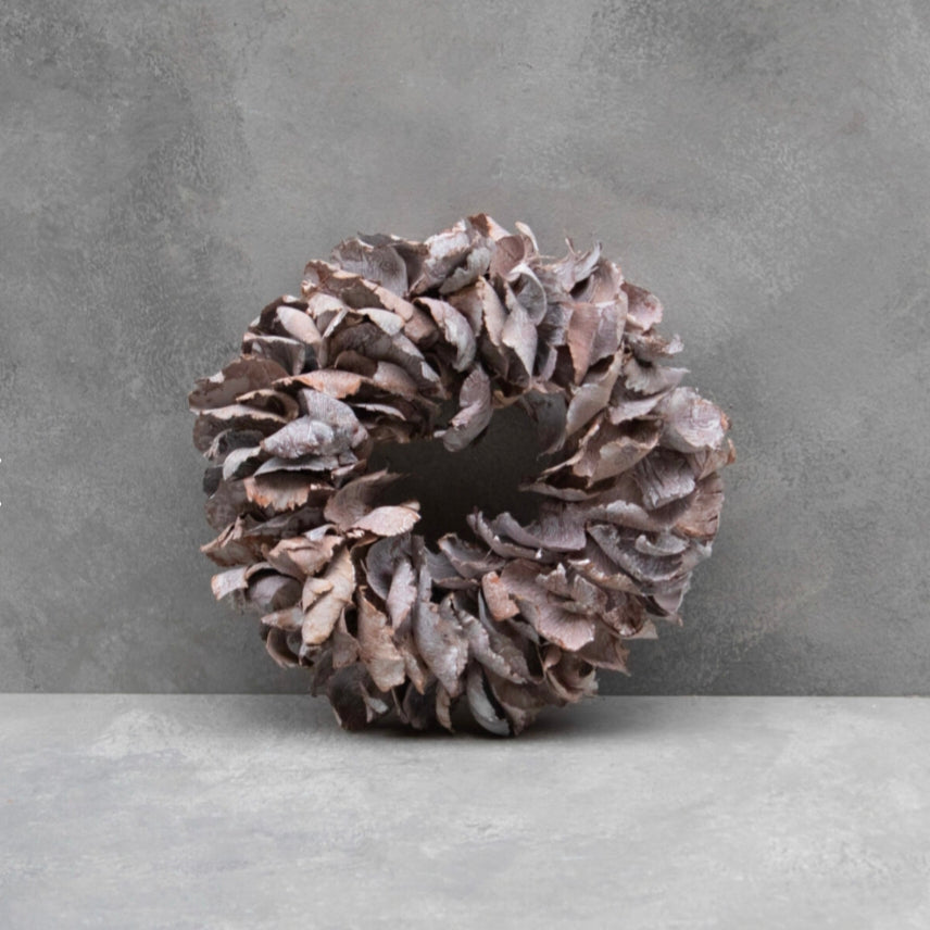 Couronne, Dekokranz aus Palmenblättern, weiß verwaschen 40 cm