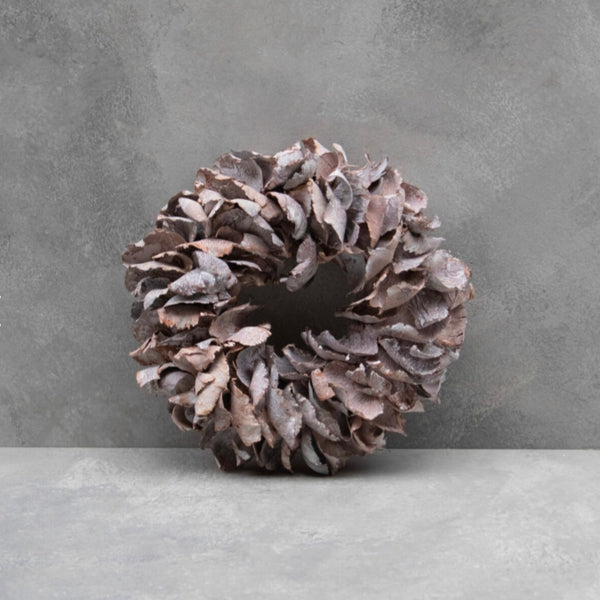 Couronne, Dekokranz aus Palmenblättern, weiß verwaschen 40 cm