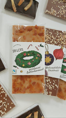 28LOTS, Weihnachtsschokolade gesalzenes Butterkaramell 85 g