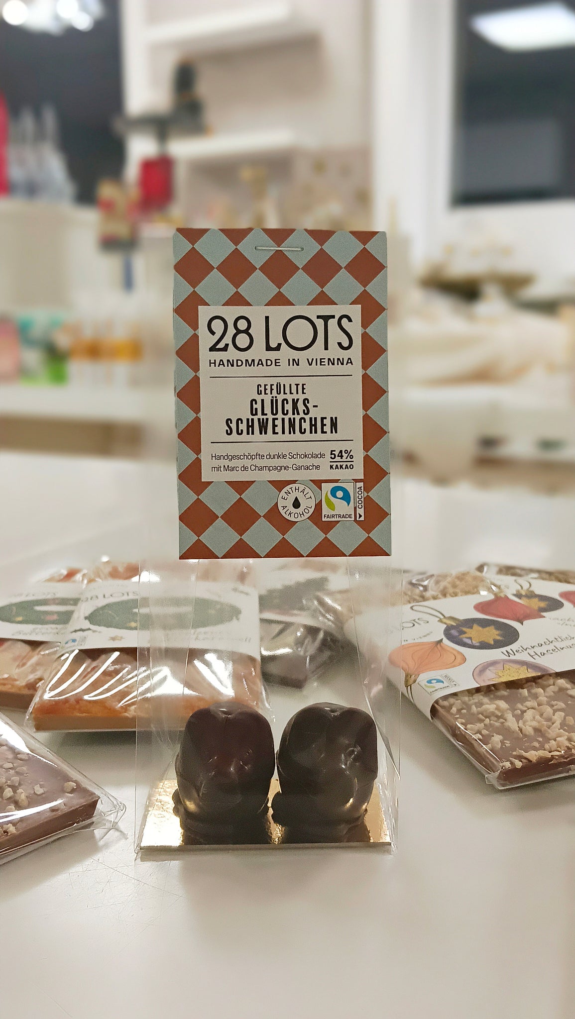 28LOTS, Glücksschweinchen Marc de Champagne, 42 g