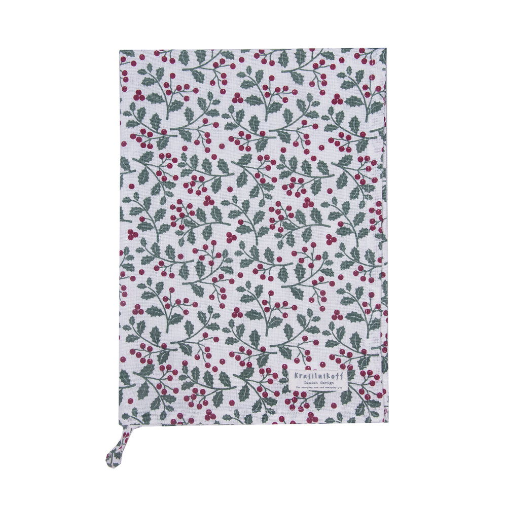 Krasilnikoff, Geschirrtuch "Christmas holly green"