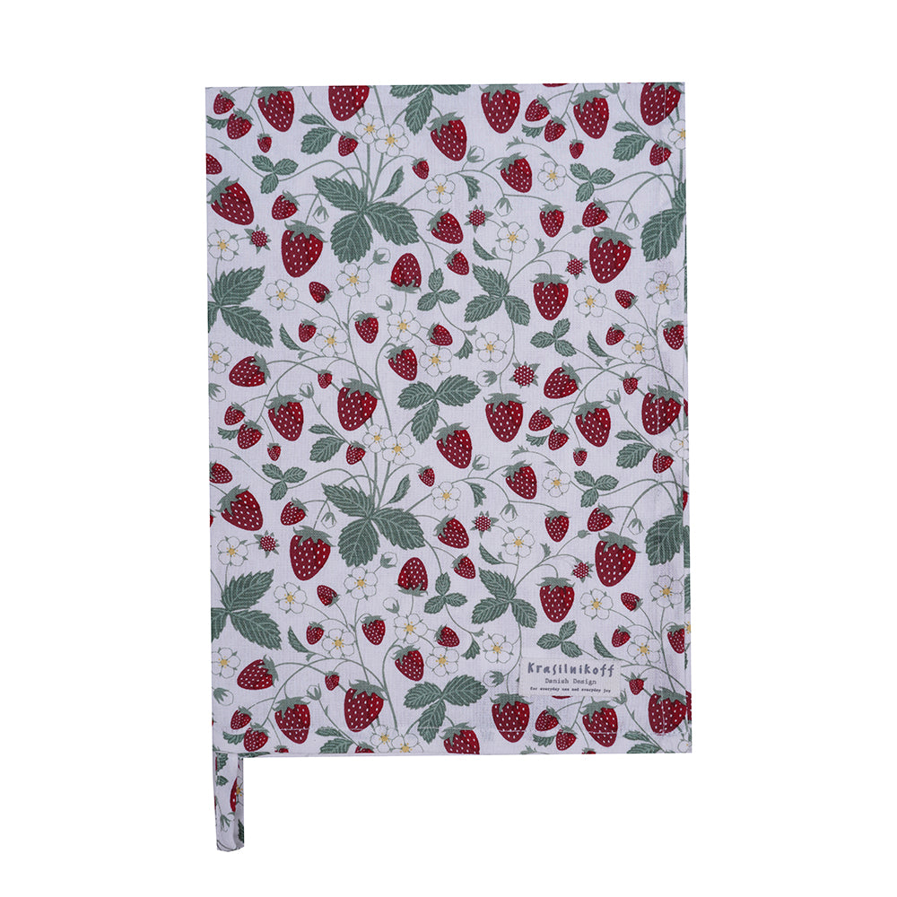 Krasilnikoff, Geschirrtuch "Strawberry", weiß