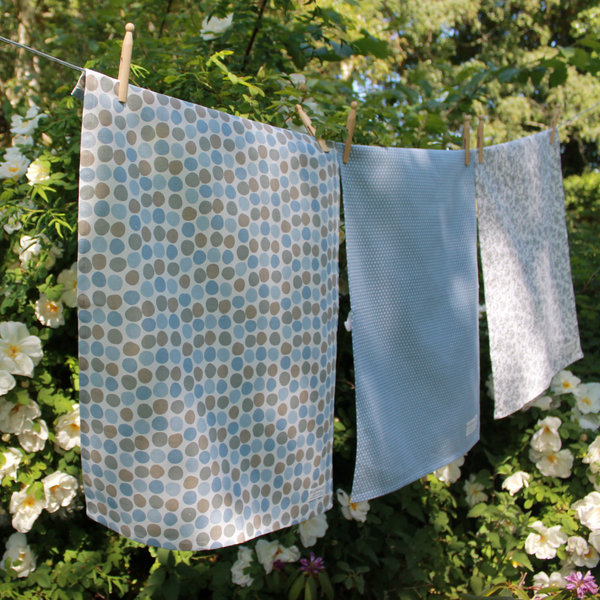 Krasilnikoff Geschirrtuch "Confetti", dusty blue