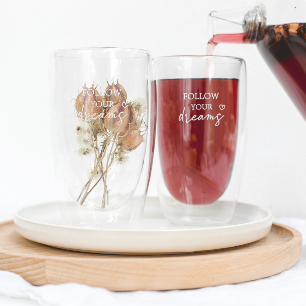 Bake affair, Thermoglas "Follow your dreams", 450 ml, Set aus 2