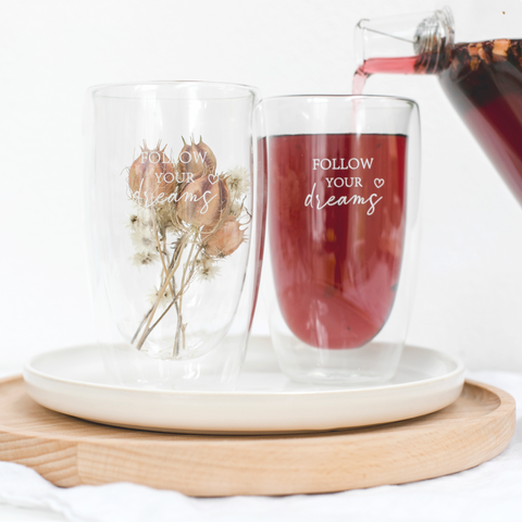 Bake affair, Thermoglas "Follow your dreams", 450 ml, Set aus 2