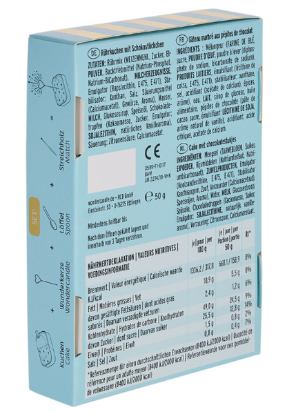 Wondercandle, Wondercake deluxe - Happy Birthday, blau - gold