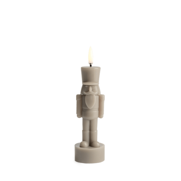 Uyuni-Lighting LED Nutcracker Figure Candle, grau, groß