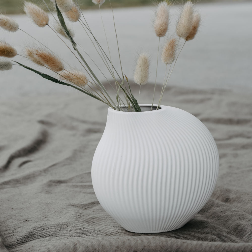 Vase aus Keramik "Lerbäck", weiß