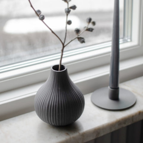 Vase aus Keramik "Ekenäs", dunkelgrau