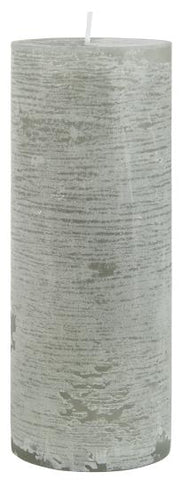 Stumpenkerze, rustikal grau 18 cm