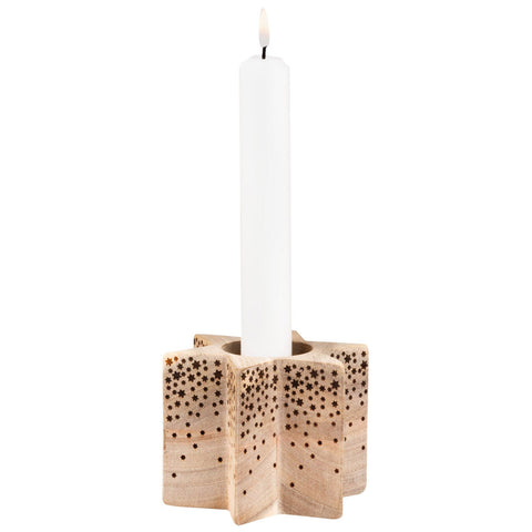 Räder, Kerzenhalter Holzstern, mittel